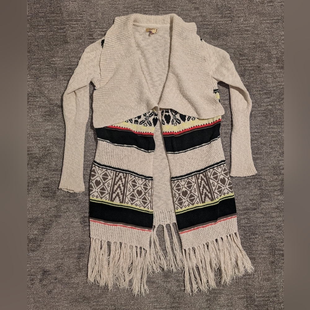 Princess Vera Wang Fringe Duster Cardigan